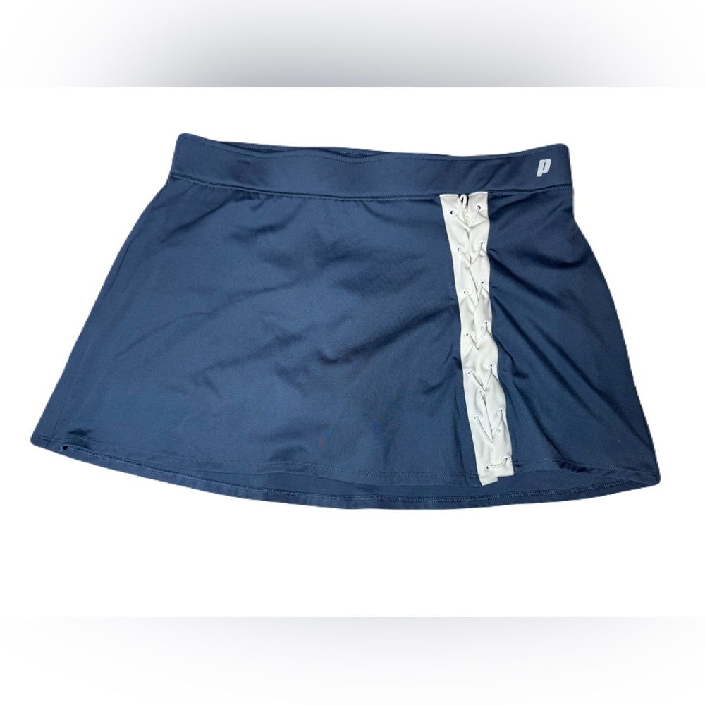 Tenniscore/Pickleball/Varsity Navy Blue Tennis Skirt with White Lace Up Detail